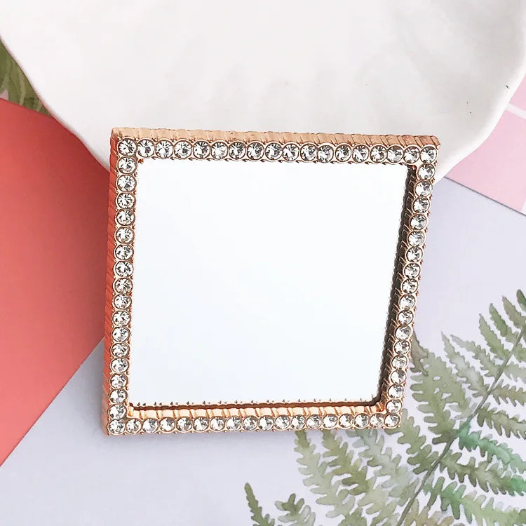 2pcs Round Mini Cute Love Heart Make Up Mirror For Mobile Phone Accessories Self-Adhesive Sticker DIY Phone Decoration Crafts Viralgem Store