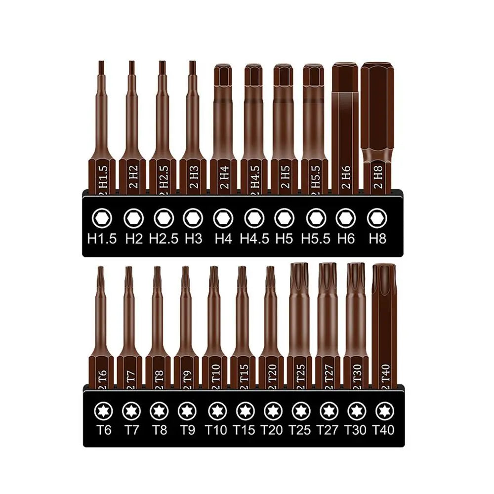 25mm 50mm 1/4 Screwdriver Bits Set S2 Steel Closs Phillips Slotted Hexagonal Solid Hollow Torx for Ratchet Wrench Hand Tools Viralgem Store