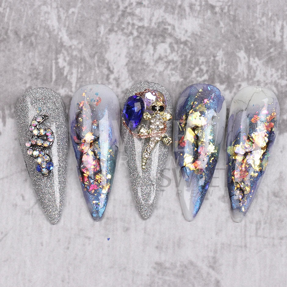 12 Grids Opal Dream Crystal Sequins Nail Flake Galaxy Iridescent Aurora 3D Paillette for Winter Autumn Manicure Decoration SWYFH Viralgem Store