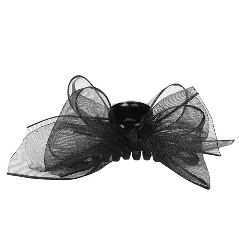 2pcs/Set Black Matte Bowknot Mesh Hair Clip Girl Small Hairpin Bobby Pin for Girls Women Bow Barrette Headwear Accessories Sweet