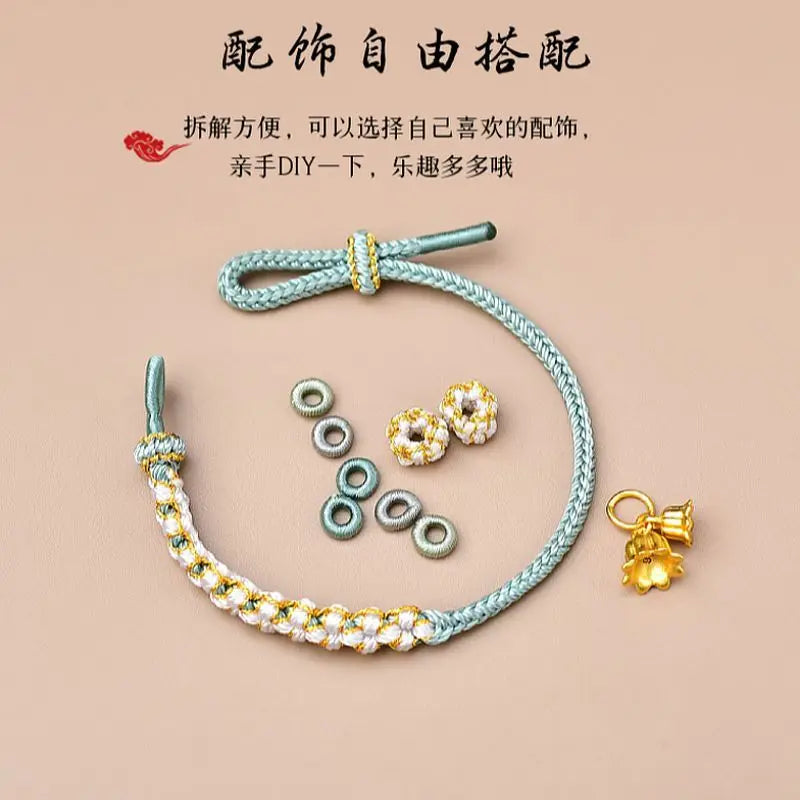 Suzuki Orchid Hand Rope Couple Bracelet Handmade Braided Small Peach Blossom Semi-finished Product String Beads for Girlfriend Viralgem Store