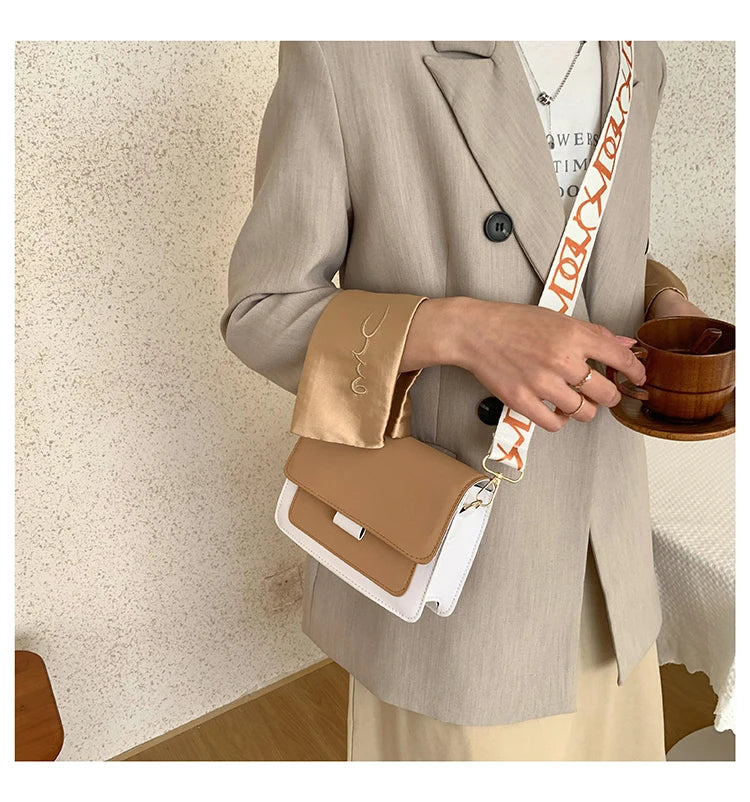 Wide Straps Shoulder Bag Flap Small Crossbody Bags for Women Simple Classic Handbags for Women Sac A Main Femme сумка женская