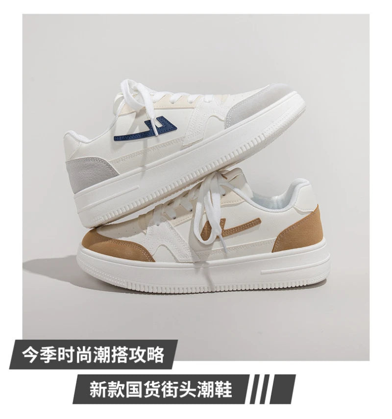 White Shoes For Women's Classic Spring And Autumn New Sports And Casual Trend Women's Shoes Versatile Ins Thick-Soled Shoes
