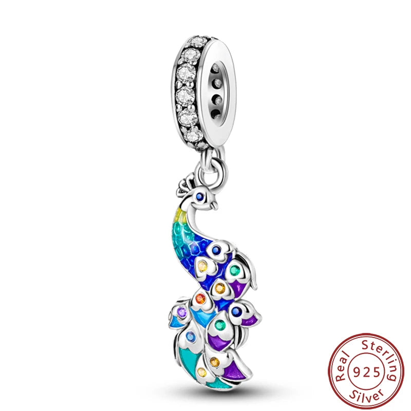 100% 925 Silver Parrot Hummingbird Owl Birds Fashion Design Charms Beads 3mm DIY Fine Jewelry Gifts Making Viralgem Store