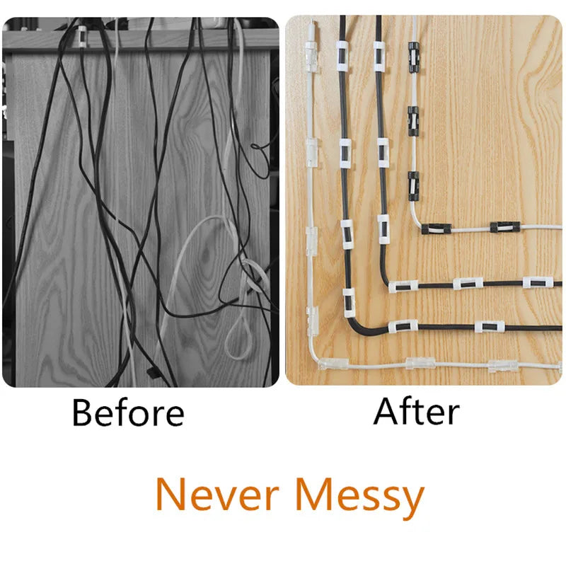 16/20pcs Cable Organizer Clips Cable Management Wire Manager Cord Holder USB Charging Data Line Bobbin Winder Wall Mounted Hook Viralgem Store