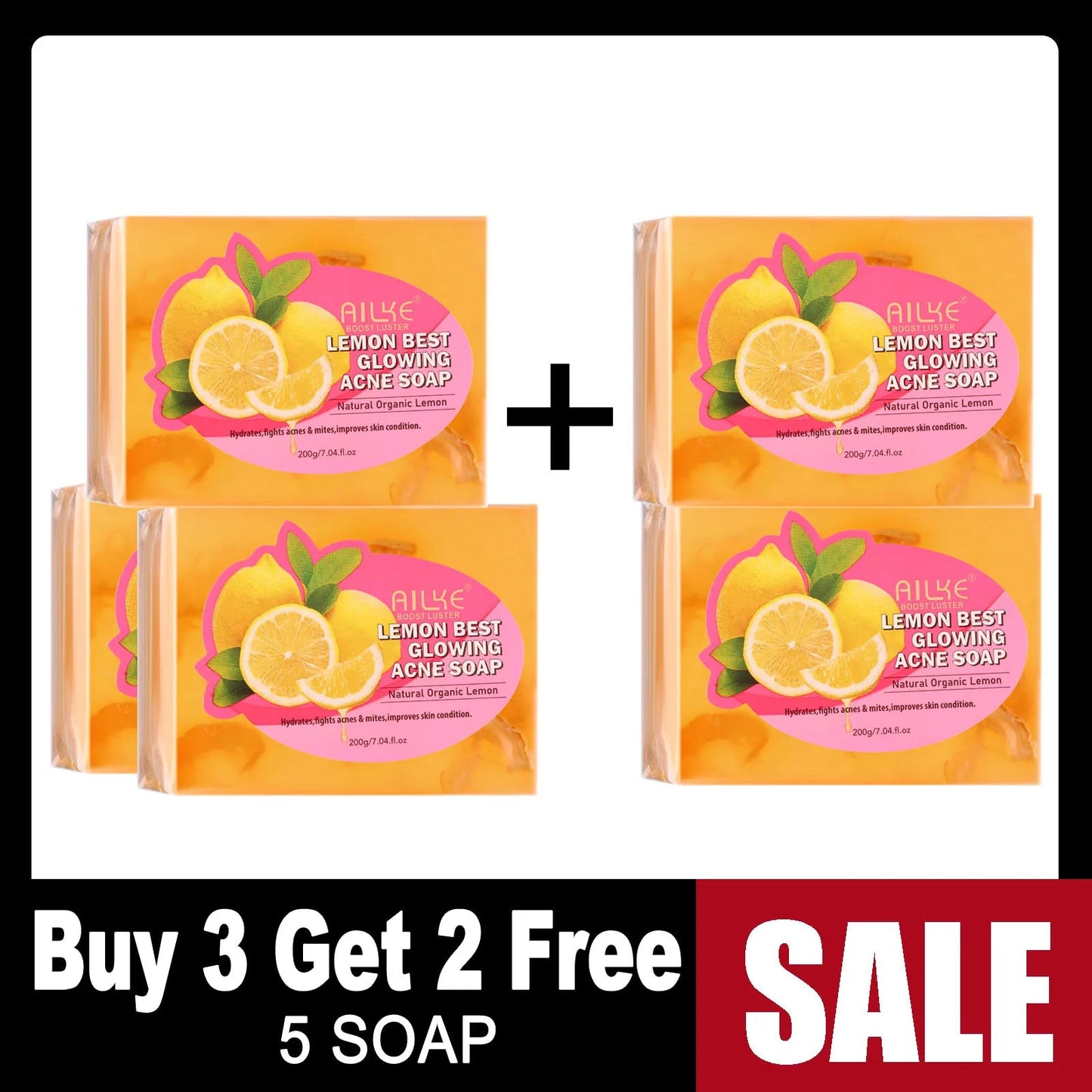 AILKE Spots Remover Soap Bars, Deep Cleansing, Moisturizing, Skin Glow, with Natural Lemon, Olive Oil, Cruelty Free Body Wash Viralgem Store