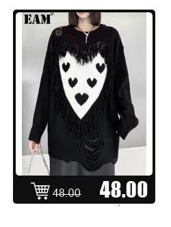 [EAM] Women Black Pu Leather Long Spaghetti Strap Dress New V-Neck Sleeveless Loose Fit Fashion Tide Spring Autumn 2024 JD03201