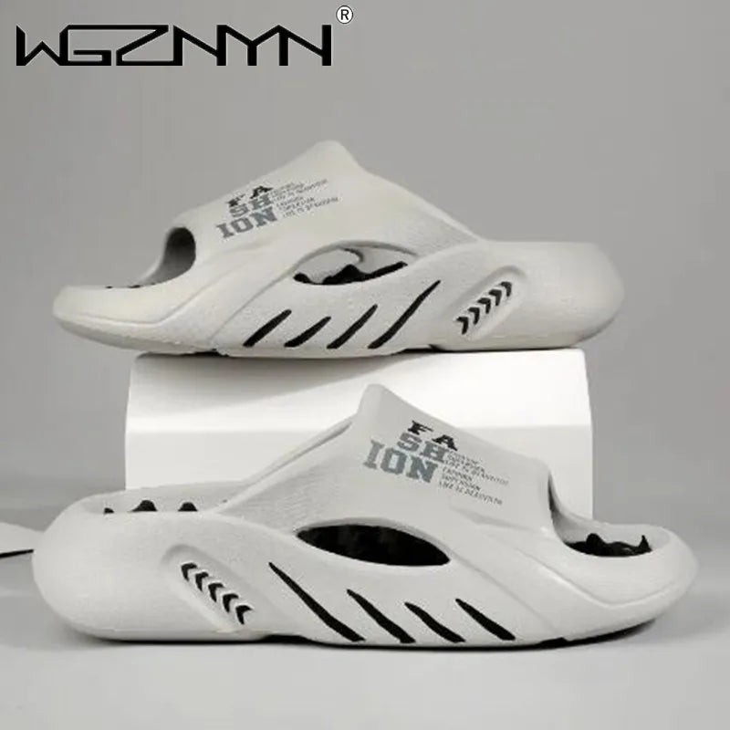 2023 NEW Men's Slippers Massage Slip-on Platform Slippers for Men Fashion Outdoor Beach Anti-slip Flip-Flops Man's Sandals 38-45