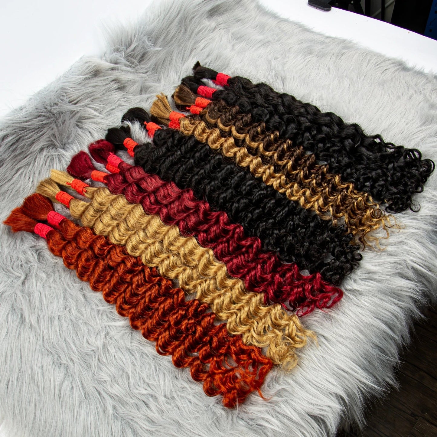 22Inch 100% Human Hair Bundle No Weft Deep Wave Curly Brazilian Virgin Hair for Boho Braid Burgundy 1 2 3 Bundles Hair for Women Viralgem Store