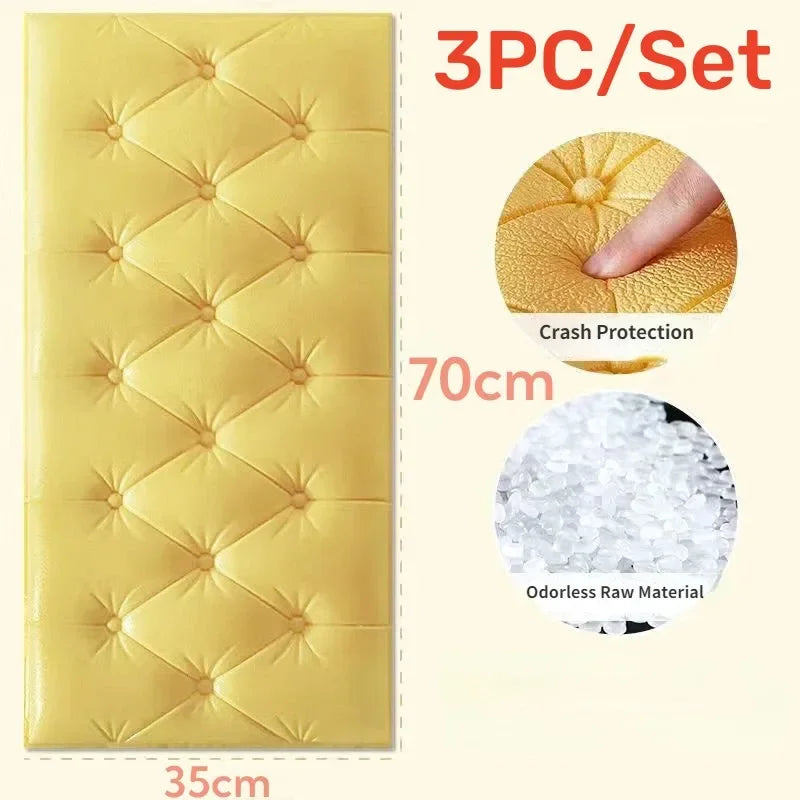 3-6pc/Set Self Adhesive Tile Wall Sticker Home Decor 3D PVC sticker Covers For Kitchen Cupboard Bathroom Waterproof Wallpaper