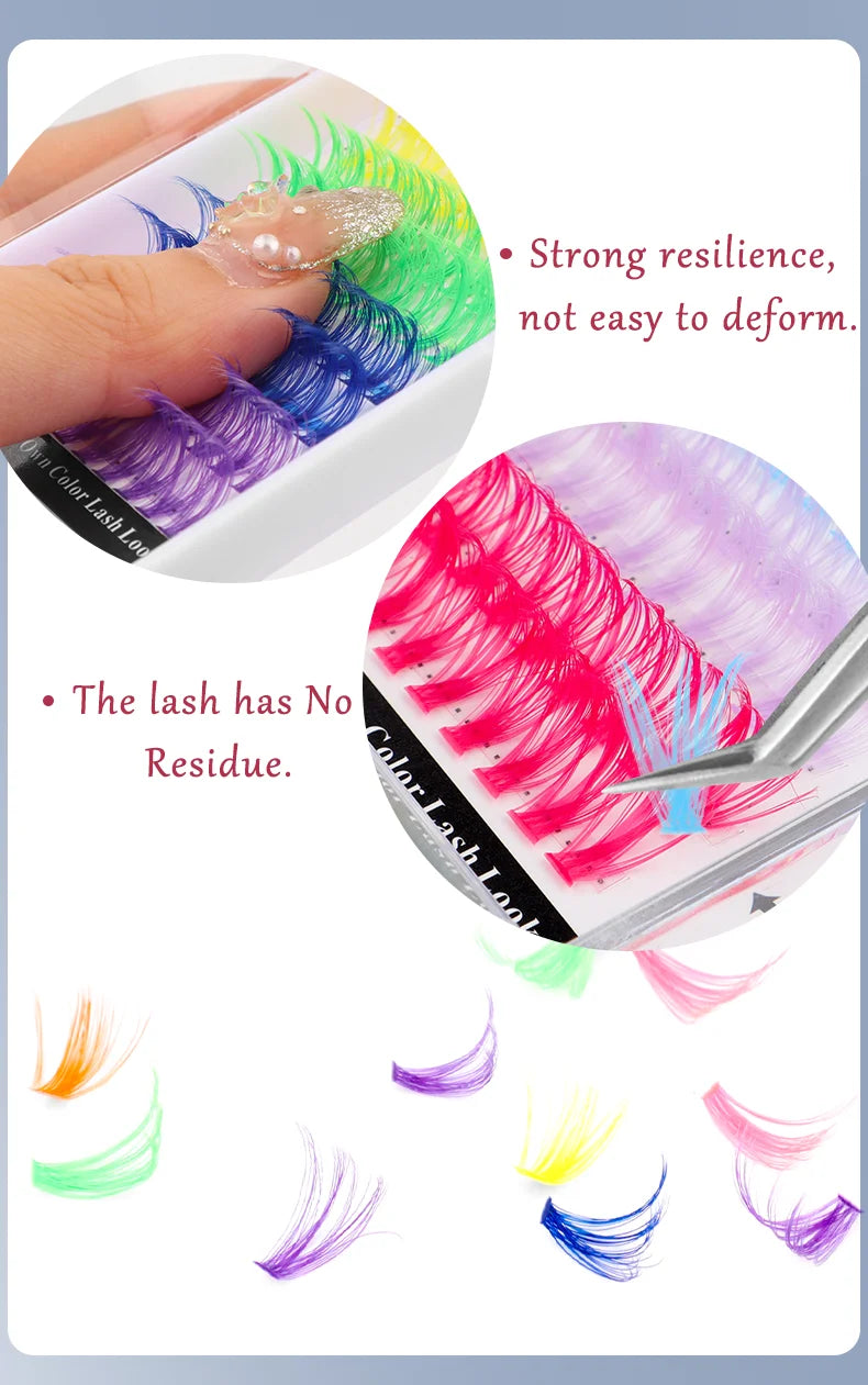 winky beauty Colorful 120pcs Cluster Lashes 40D Segmented Beam Natural D Curl Individual Mink Eyelashes Makeup Supplies at home