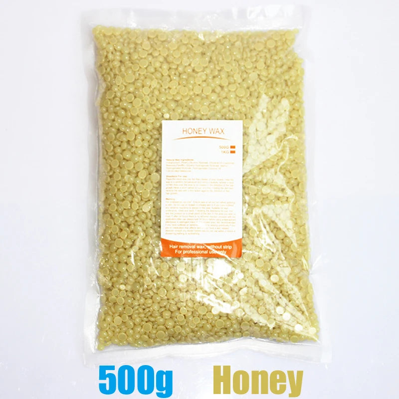 500g/1000g Depilatory Wax Beans Hot Film Painless Waxing Beads Hard Wax Beans Heating Wax Machine Bikini Face Body Hair Removal