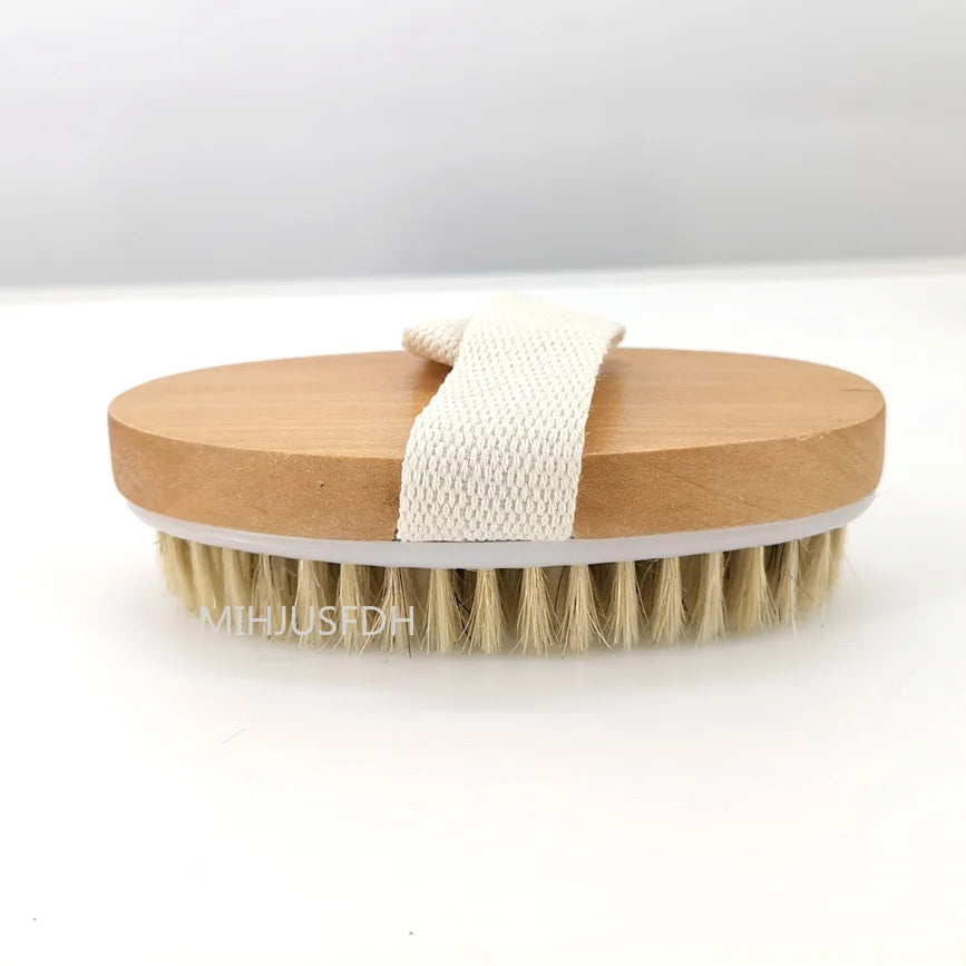 2 In 1 Dry Skin Body Massage Brush Natural Bristle Dead Skin Remover Anti Cellulite Exfoliates Blood Circulation Massage Tools Viralgem Store