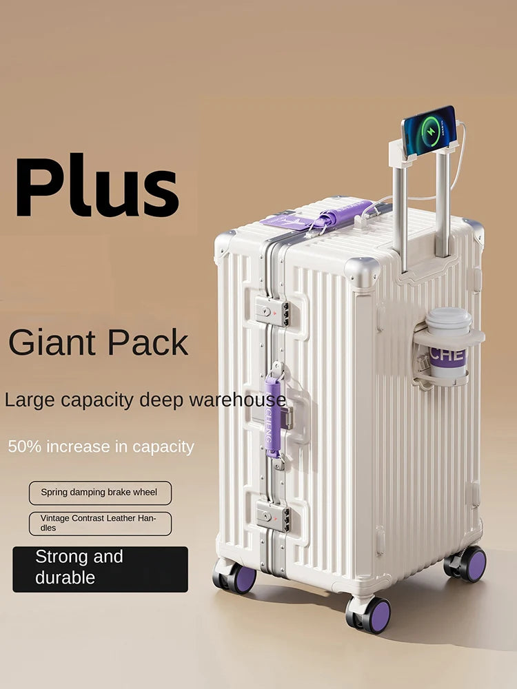 28/30/32 inch Travel Suitcases Large Capacity New Strong and Durable Thickened PC Aluminium Frame Trolley Suitcase 20'' Carrier Viralgem Store