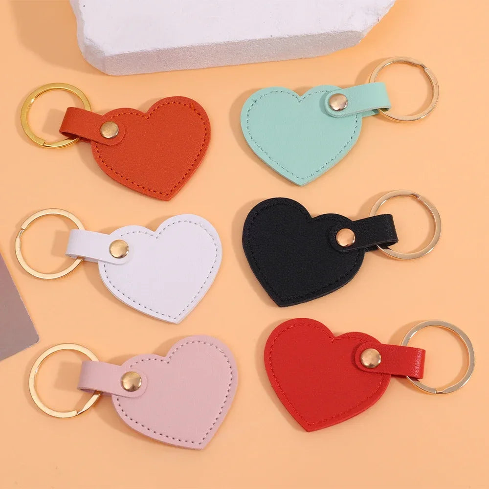 2024 Charm Leather Heart Key Chain Fashion Leather Heart Shape Keychain Women Car Key Holder Home Key Ring Bag Car Pendant Gift Viralgem Store