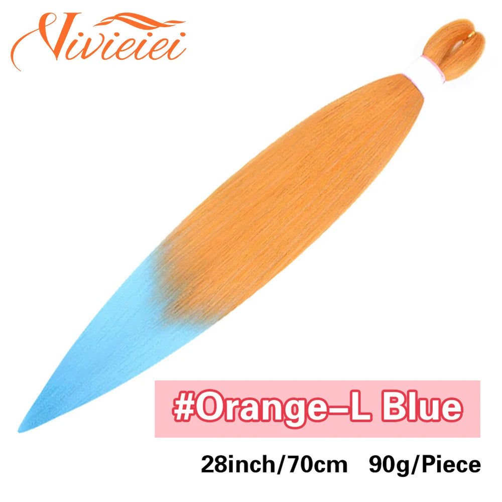 Synthetic Jumbo Braids Hair Extensions 28 Inch Braiding Hair Pre Stretched Orange Green White Blue Red Pink Purple Braids Viralgem Store