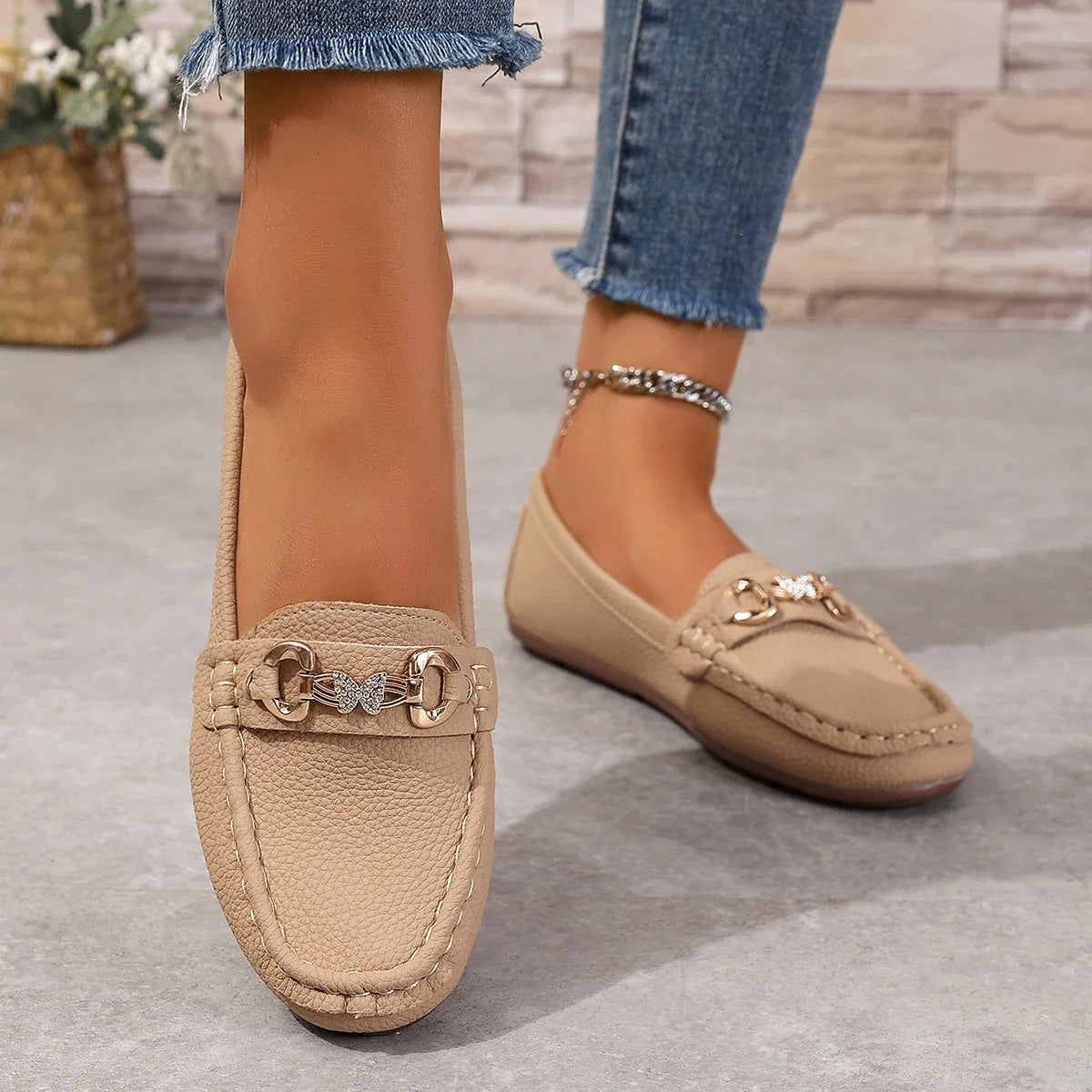 Women's Casual Slip on Mary Jane Shoes 2025 Spring Autumn New Fashion Round Toe Solid Soft Sole Flat Loafers Zapatos De Mujer Viralgem Store