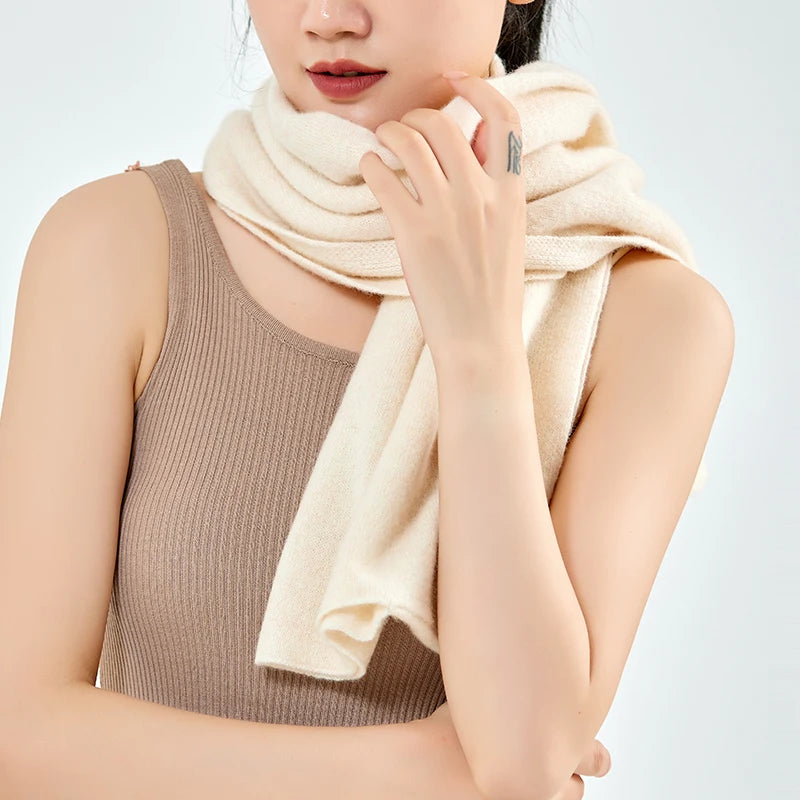 100%Pure Wool Women's Knitted Shawl Soft Warm Wollen Cardigan Cloak Wraps Shoulder Neck Protect Multifunctional Pashmina Scarves