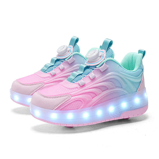 Two Wheels Children's Led Light Roller Skate Shoes For Kids Boys Girls Glowing Sports Luminous Sneakers Skateboard USB Charging Viralgem Store