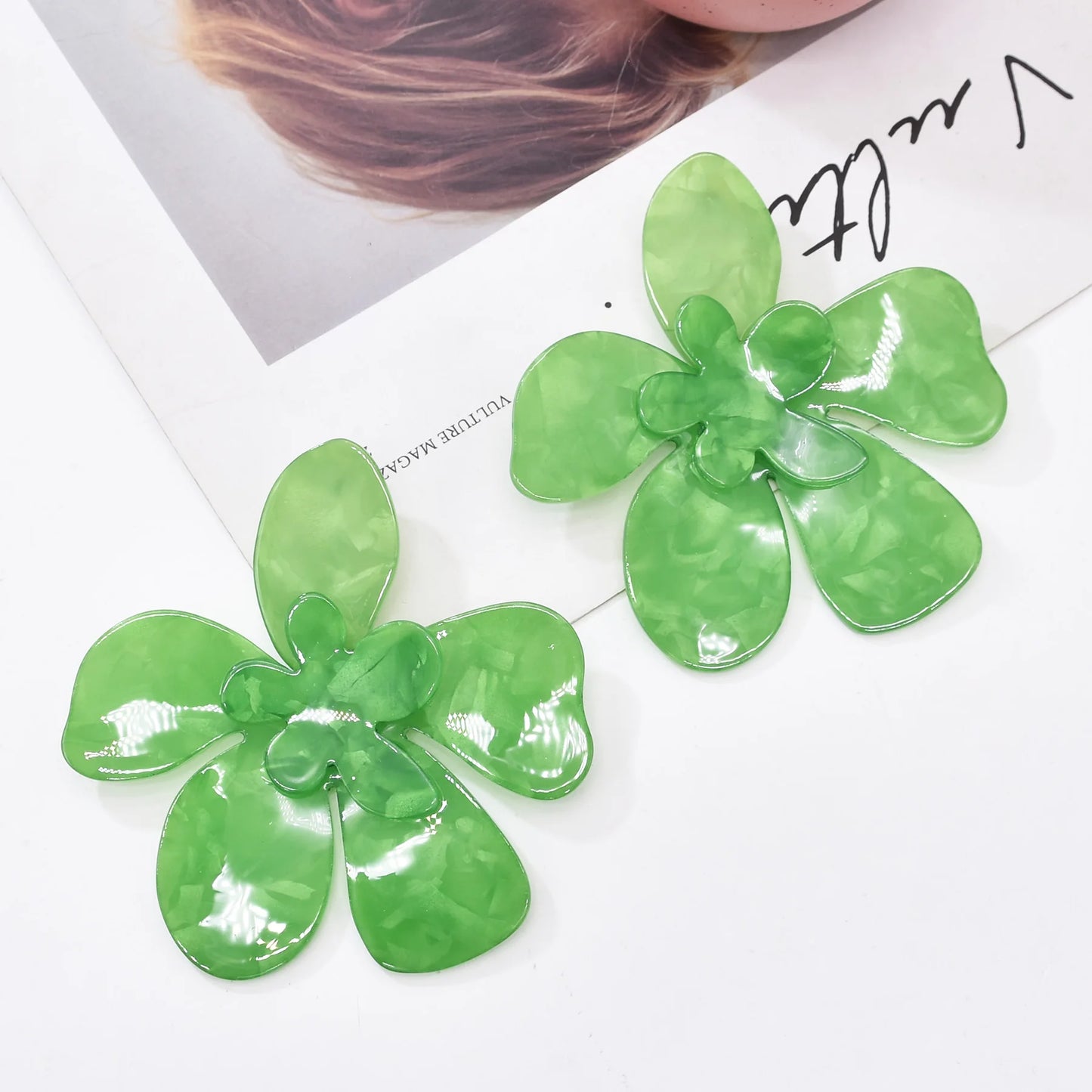 Acrylic Fashion Big Flower Pendant Earrings Double Layer Flowers Women's Earrings for Women 2023 New Party Jewelry Gifts
