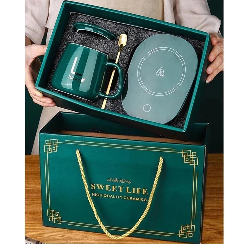 55℃ Coffee Mug Warmer Pad Cup Heater Coaster Constant Temperature Heating USB Electric Mug Mat Set Milk Water Home Office Gift