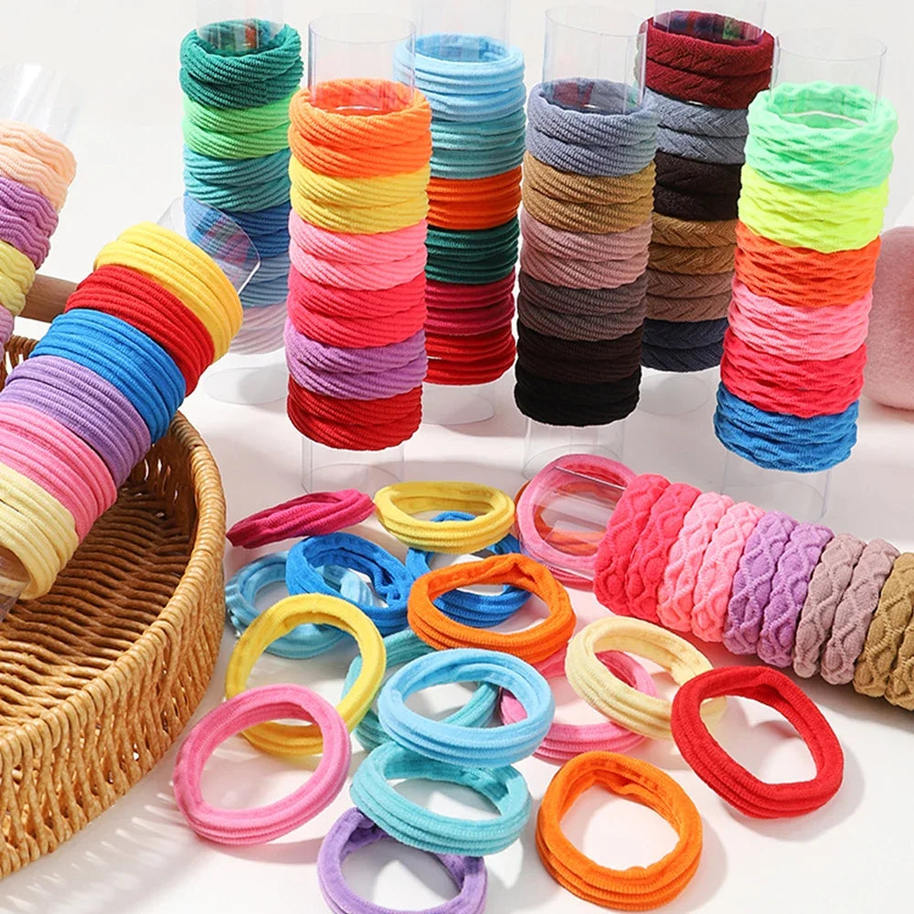 12PCS Women Girls Simple Basic Elastic Hair Bands Ties Scrunchie Ponytail Holder Rubber Bands Fashion Headband Hair Accessories