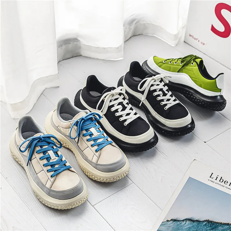 Spring Retro Canvas Shoes Large Toe Cap Men's Shoes Broad Ugly Cute Boots Comfortable Non-slip Wear Resistant Fashion Sneakers