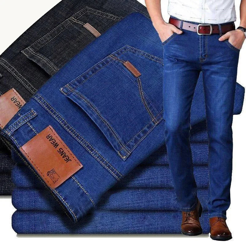 2024 NEW Men's Fashion Business Jeans Classic Style Casual Stretch Slim Jean Pants Male Brand Denim Trousers Black Blue Viralgem Store