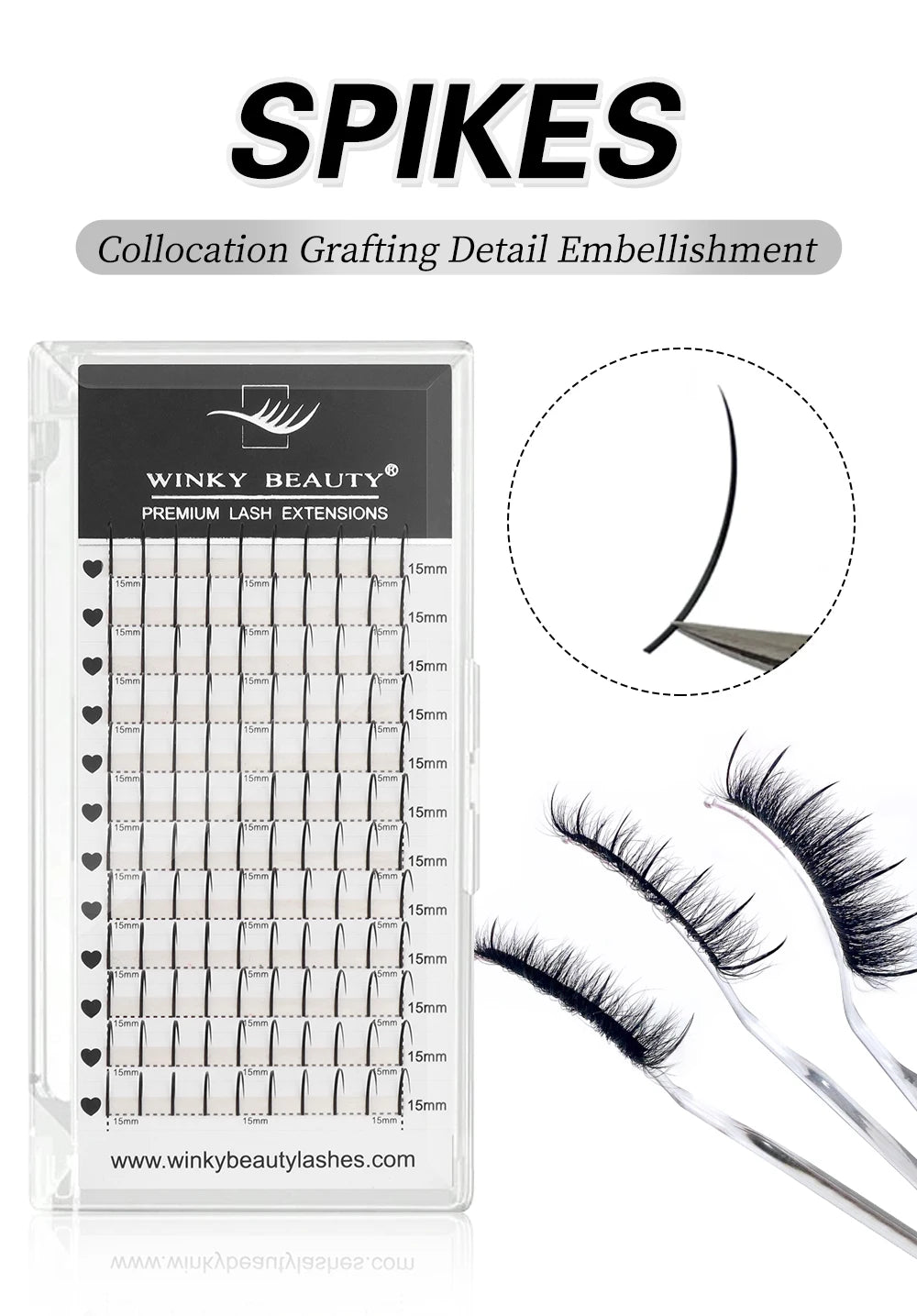 winky beauty 12Rows A/M Shape Spikes Lashes Individual Wispy Premade Fans Eyelash Extension Self-Grafting Makeup False Eyelashes Viralgem Store