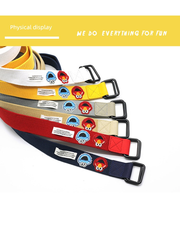 Student Ins Trendy Women's Korean-Style Double Ring Buckle Belt