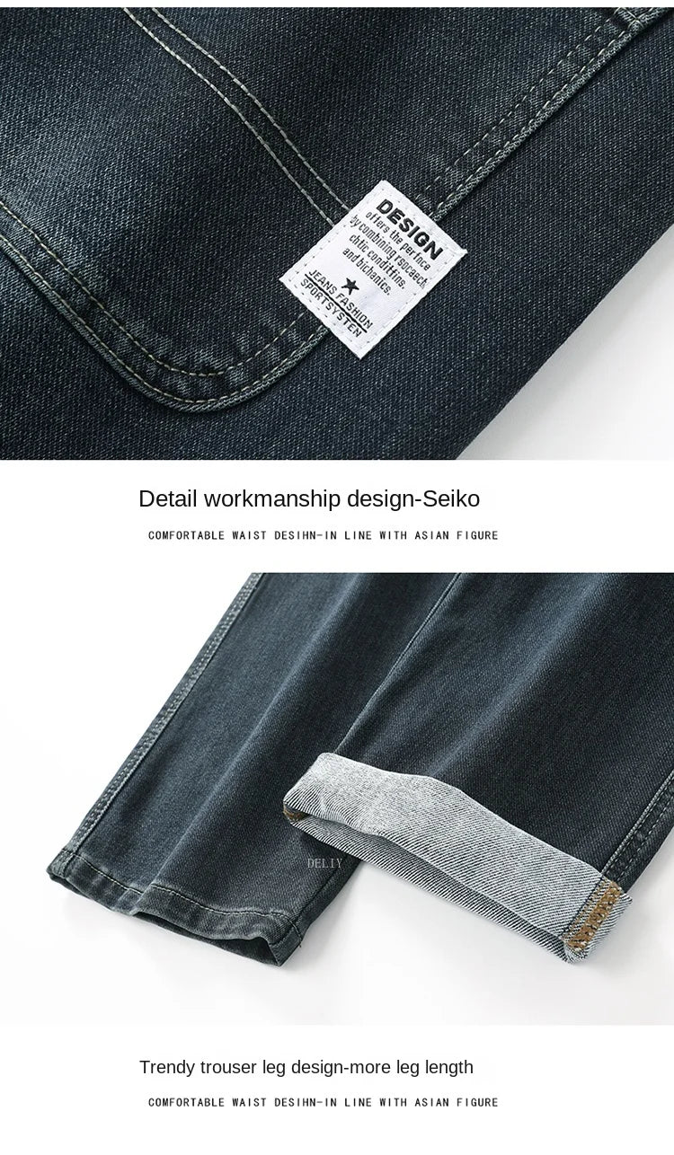 2025 New Y2K  Autumn and Winter Baggy  Jeans Men's Autumn and Winter Loose Straight Wide-leg Business Trousers Mens Clothing Viralgem Store