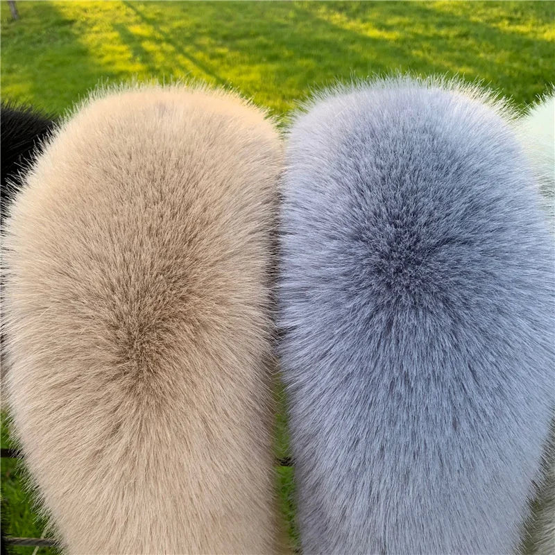 Women Faux Fox Fur Collar Shawl Furry Fur Collar For Winter Coat Hood Fur Decor Fake Fur Scarf Parkas Coat Fur Collar Scarves Viralgem Store