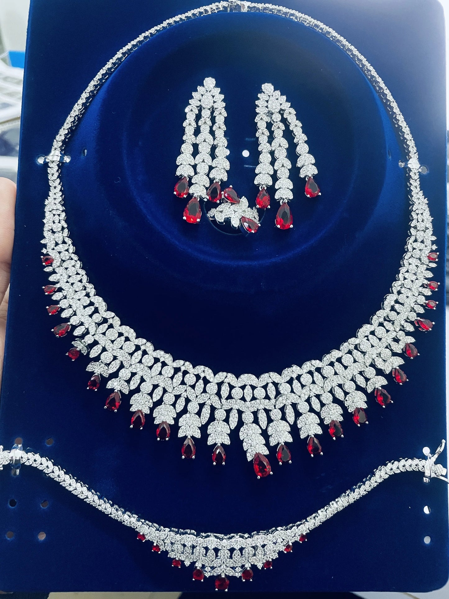 2024 Hot selling 4-piece Bride Wedding Jewelry Set with Cubic Zirconia Dubai Luxury Jewelry Set Viralgem Store