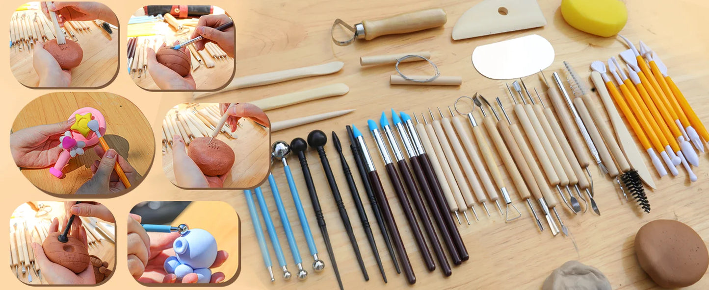 41PCS Pottery Tools for Sculpting, Clay Tool Kit for Carving, Ceramic Tool for Modeling, Ceramics Tools Kits for Pottery Kiln