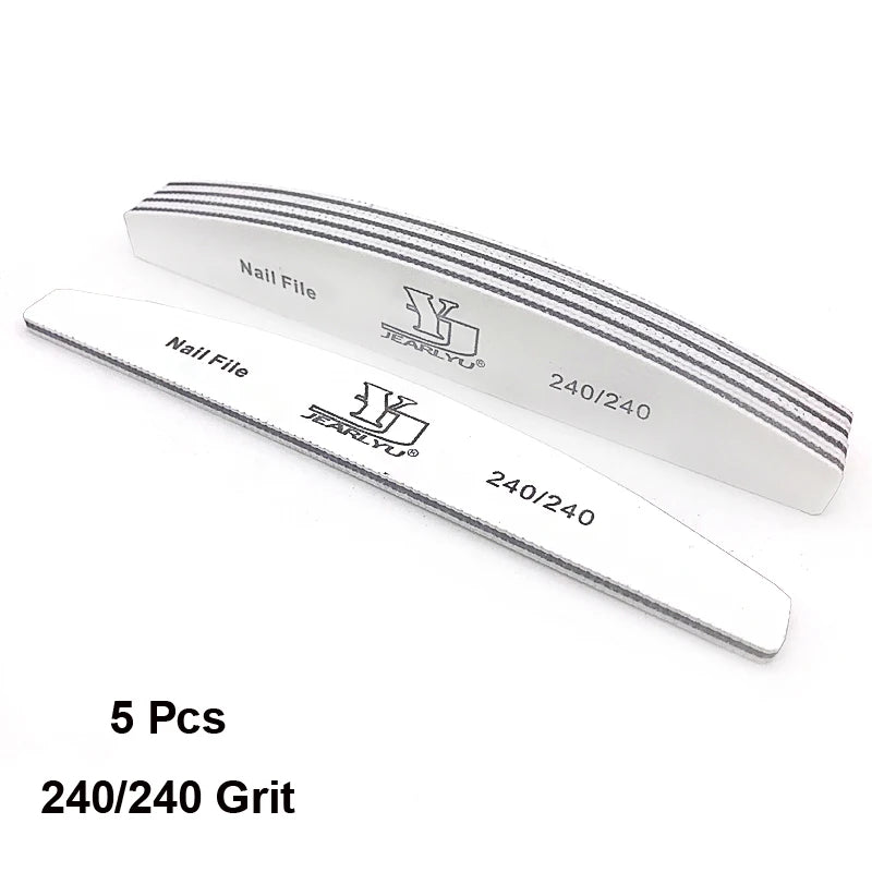 5Pcs/Lot Nail File Mix Color Limas 80/100/150/180/240 Grit Professional Sandpaper Cuticle Remover Buffer Files Manicure Tool Set Viralgem Store