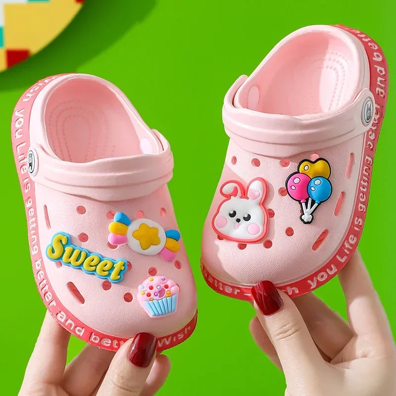 Summer Children Garden Slippers Shoes Boys&Girls Beach Sandal Kids Lightweight Breathable Cute Cartoon Slip Baby Slippers