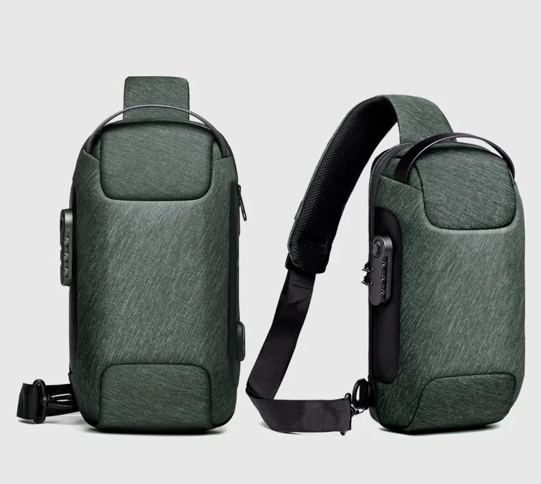 2023 Men's Chest Bag Waterproof Crossbody Bag Multifunction Anti-theft Travel Bags Shoulder Bag Male USB Charging Pouch for Man Viralgem Store