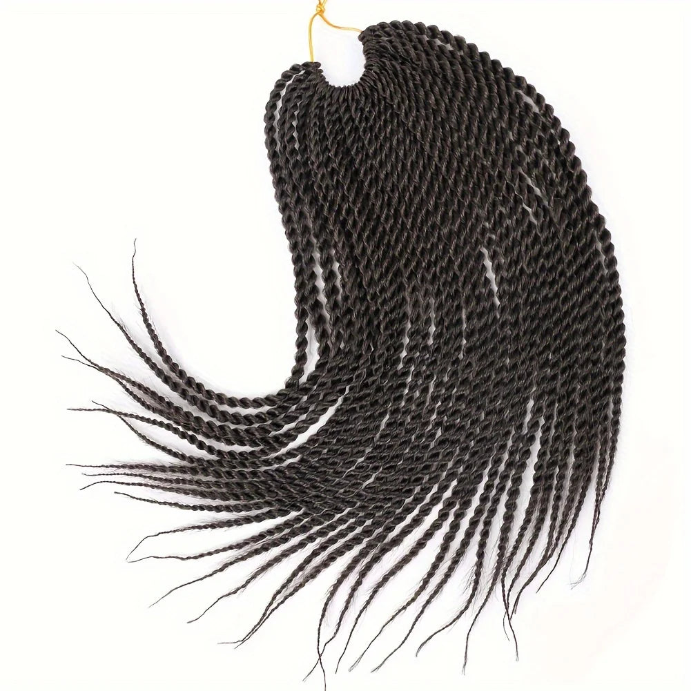 5Pcs Pre-Looped Synthetic Senegalese Twist Crochet Braids - 30 Roots/Pack, High-Temperature Fiber Hair Extensions for Women