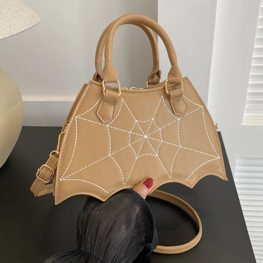 Women Crossbody Bag Large Capacity Coffin Shape Phone Shoulder Bag Halloween PU Top Handle Bag for Travel Make Up Cosmetic Bag