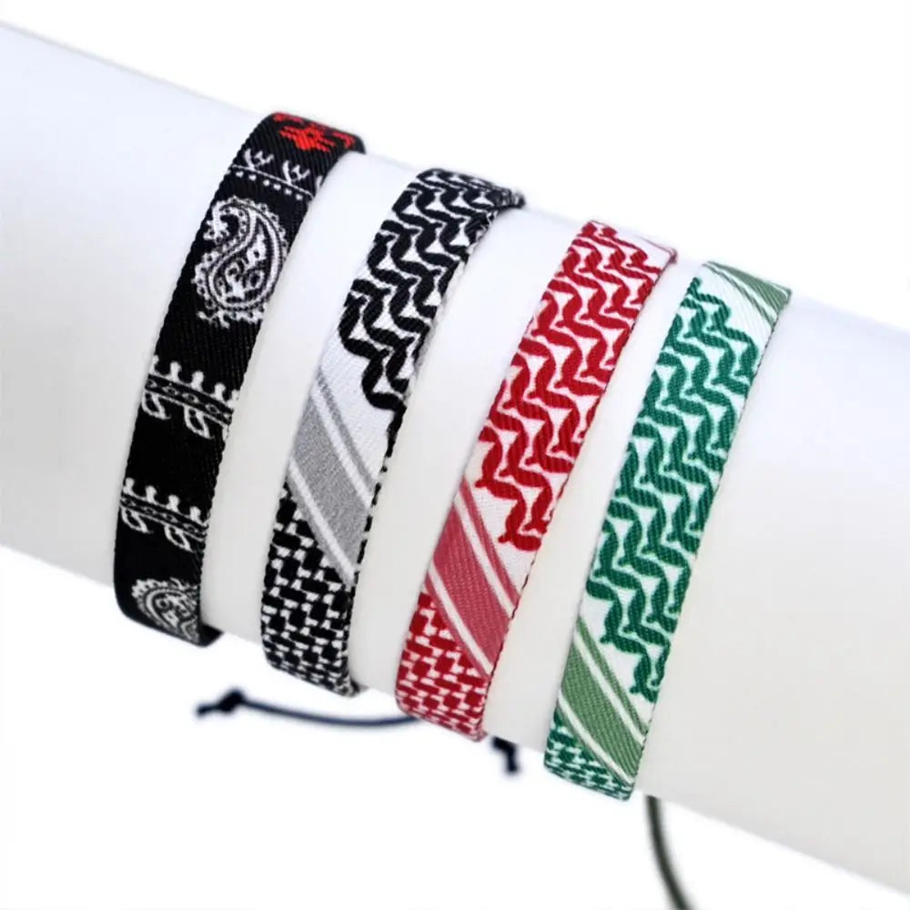 1PC Arabic Scarf Style Bracelet Multicolor Weave Bracelets Geometric Wave Point Traditional Patterns Webbing Hand Rope Viralgem Store