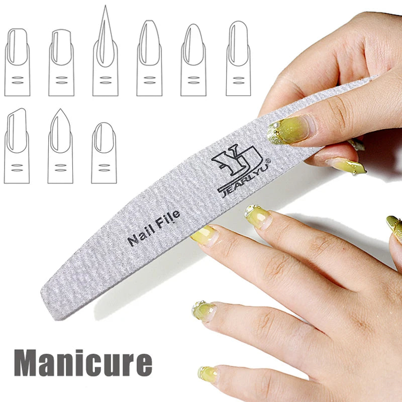 5Pcs/Lot Nail File Mix Color Limas 80/100/150/180/240 Grit Professional Sandpaper Cuticle Remover Buffer Files Manicure Tool Set Viralgem Store