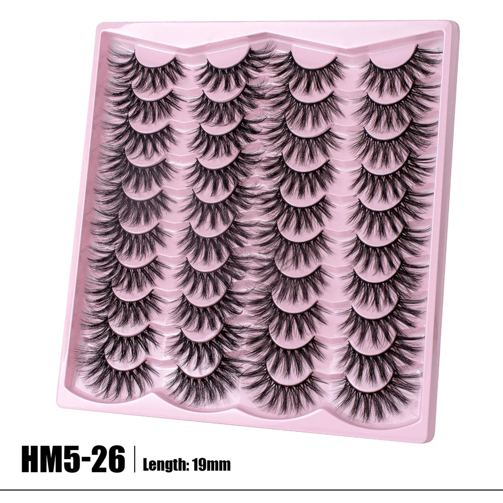 2 Style 20 Pairs Eyelash 3D Natural Mink False Eyelashes Makeup Fake Eye Lashes Faux Cilios Make Up Beauty Tools Wholesale