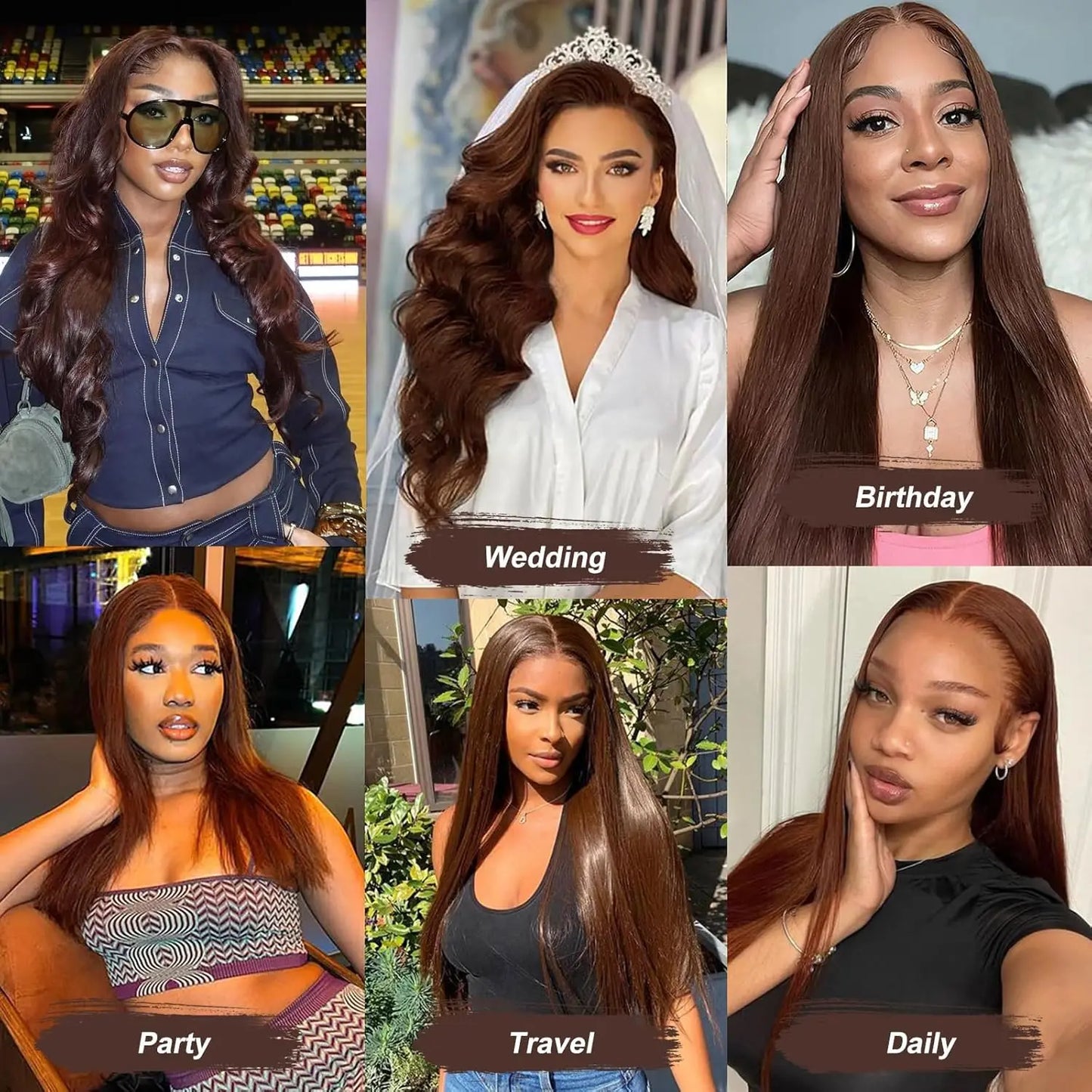 30 inch Chocolate Brown 13x4 13x6 Hd Lace Frontal Wig Straight 100% Human Hair Wig Pre Plucked Brazilian Brown Colored Wigs