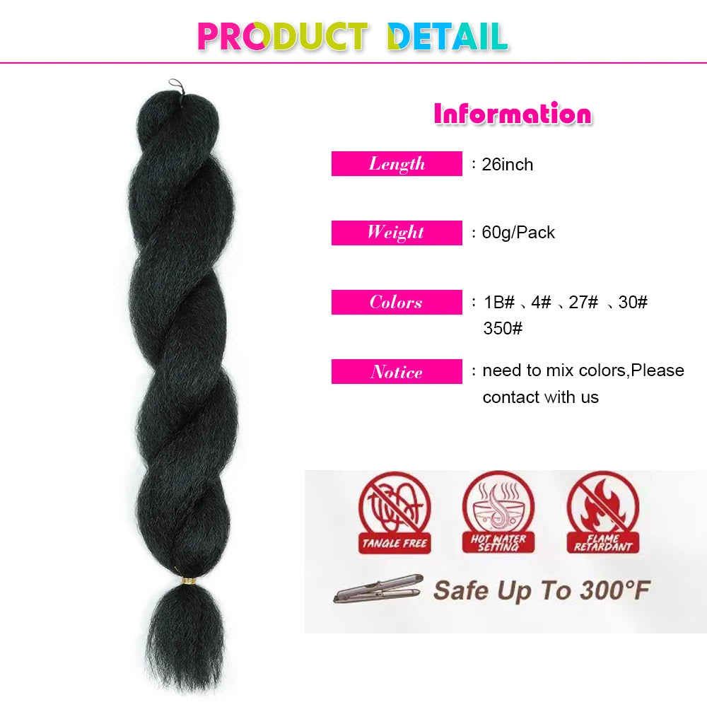 Vixen Crochet Bulk Hair 26 inch Jumbo Synthetic Braiding Hair Fluffy Kinky Straight Crochet Braids Extension Hair Expo City Viralgem Store