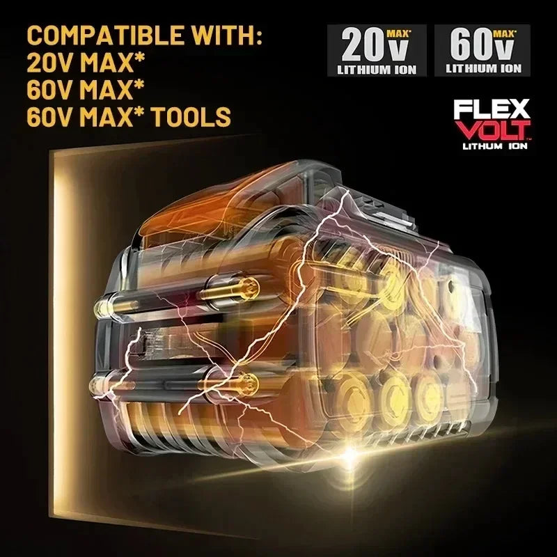100% Original DEWALT 🔋 20V/60V MAX XR Rechargeable Tool Battery 6Ah/9Ah Compatible with DCB200 Series for Dewalt Tools 👍 Viralgem Store