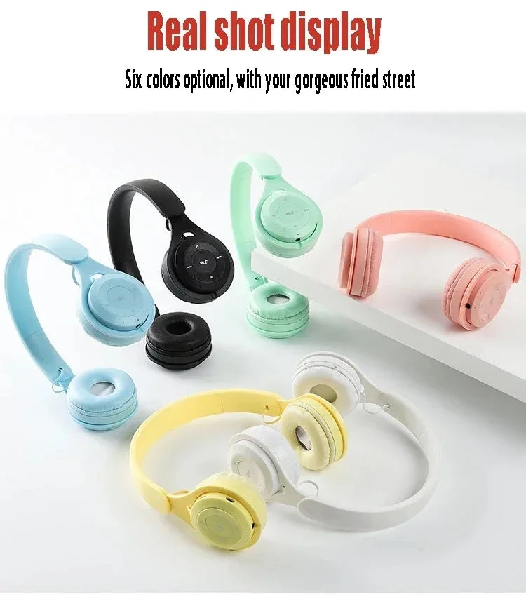 Y08 Macaron Wireless Bluetooth Headphones With Microphone Wired Earphones Gaming Headset Gamer Mp3 Players Choice Kids Gifts Viralgem Store