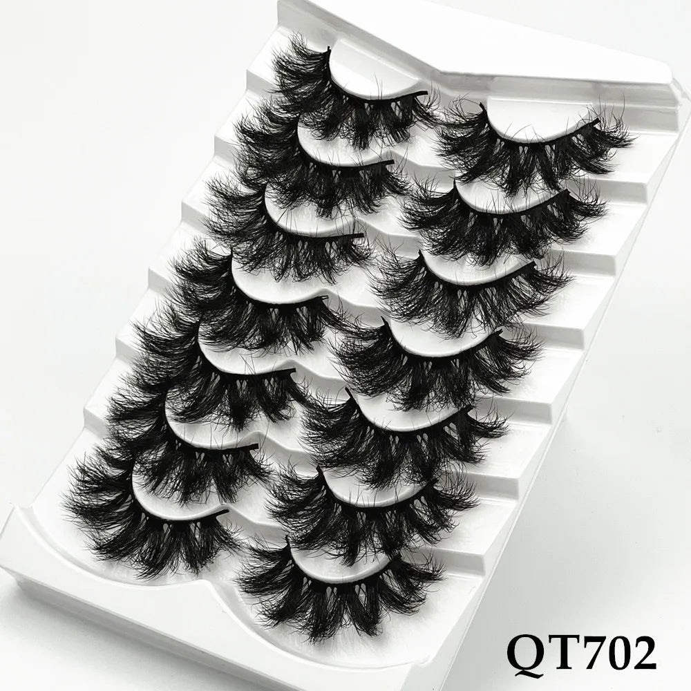 5/7/8 pairs 3D mink Lashes ,soft fluffy natural false eyelashes，individual eyelash extension, makeup tools lashes wholesale