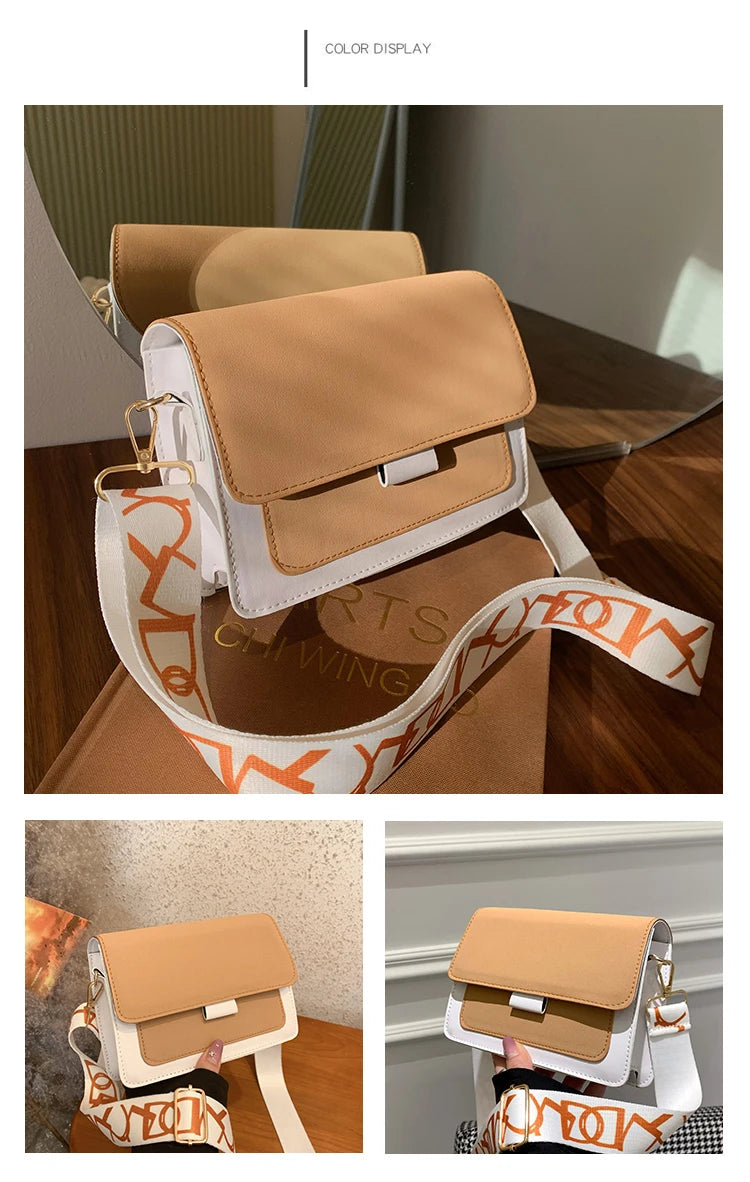 Wide Straps Shoulder Bag Flap Small Crossbody Bags for Women Simple Classic Handbags for Women Sac A Main Femme сумка женская
