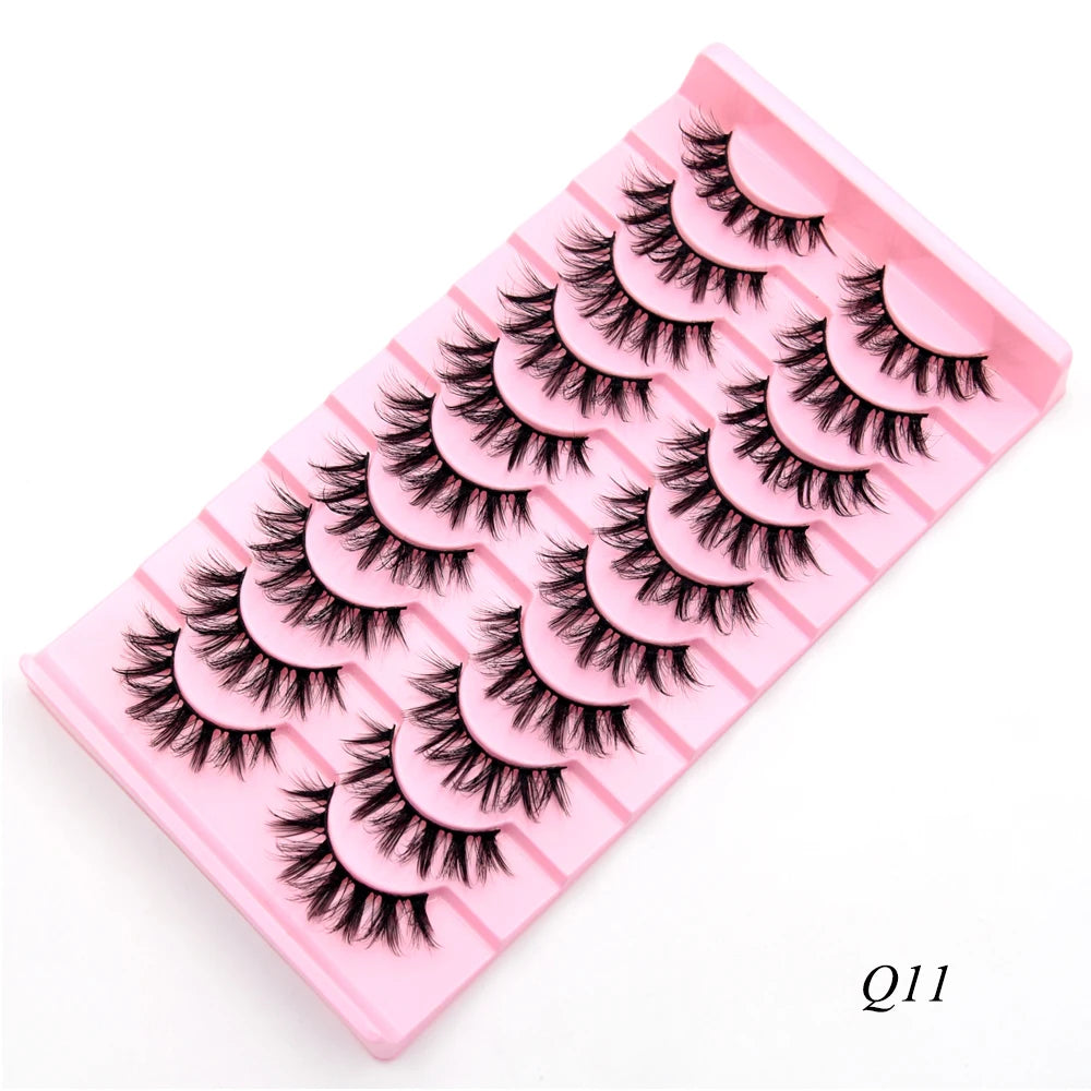 Visofree 3/10 Pairs Faux Mink Lashes Make Up Eyelashes Thick False Cils Natural Eyelash Extension Hand Made Fake Eyelashes Q03