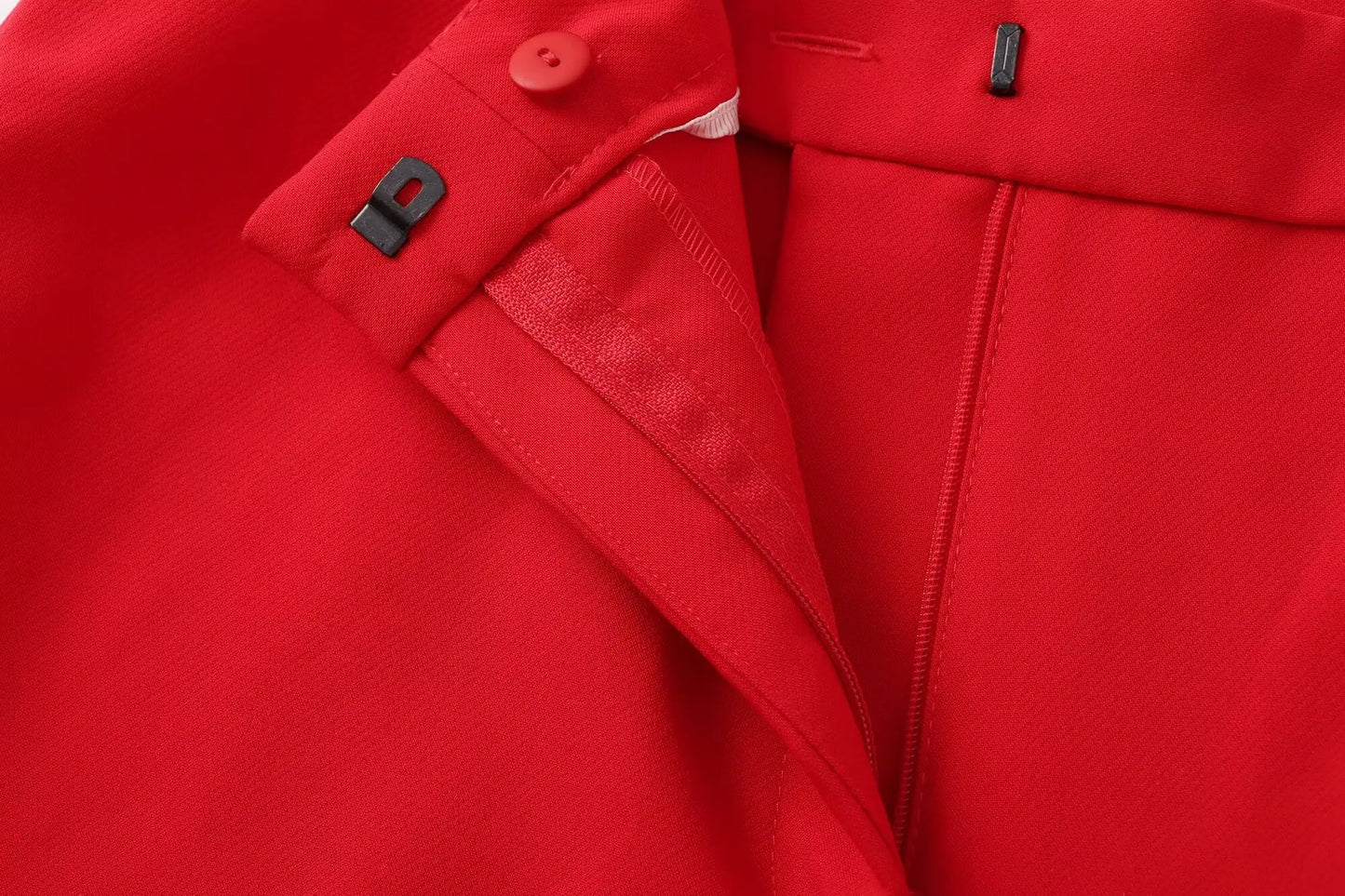 TRAFZA Women Fashion Suits Square Neck Sleeveless Double Breasted Waistcoat Top+Mid-Waist Slit Stralght Pants Female Summer Sets